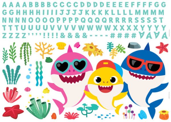 Baby Shark Peel And Stick Giant Wall Decals With Alphabet Online - Image 3