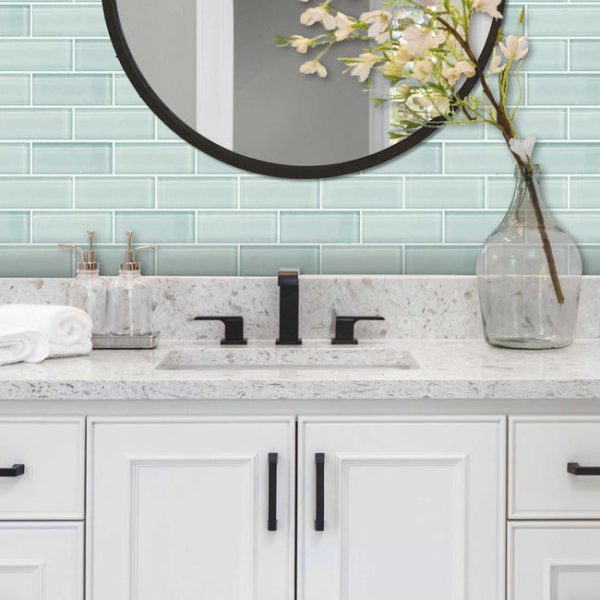 Aqua Seaglass Subway Peel And Stick Sticktile on Sale - Image 3